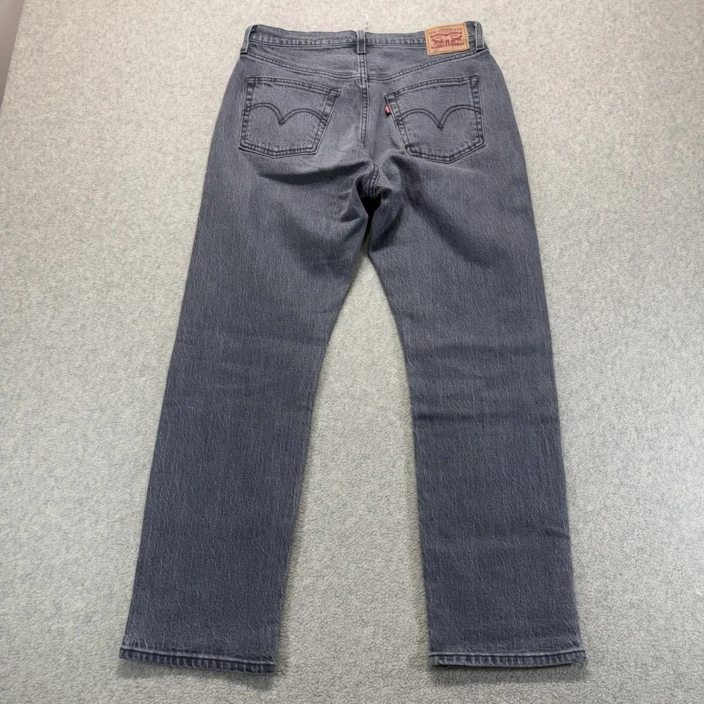 Levi's 501 Mens Relaxed Straight Jeans Charcoal Gray Classic Button Fly 29x28